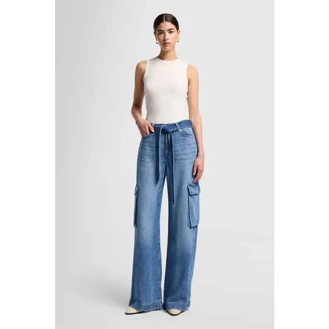 7 FOR ALL MANKIND CARGO PALAZZO DREAM ON MID BLUE