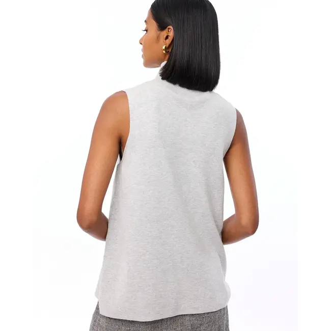 KNIT-TED MORI TOP LIGHT GREY