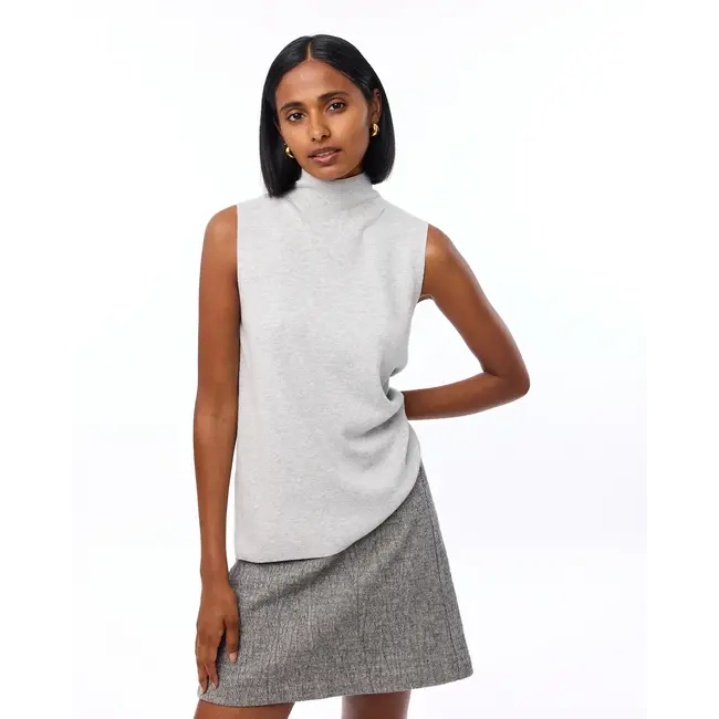 KNIT-TED MORI TOP LIGHT GREY