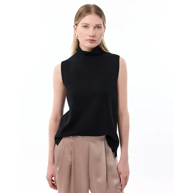 KNIT-TED MORI TOP BLACK