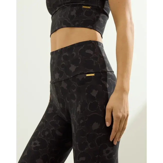 Deblon Sports CLASSIC LEGGINGS HIGH WAISTBAND LEOPARD STONE GREY