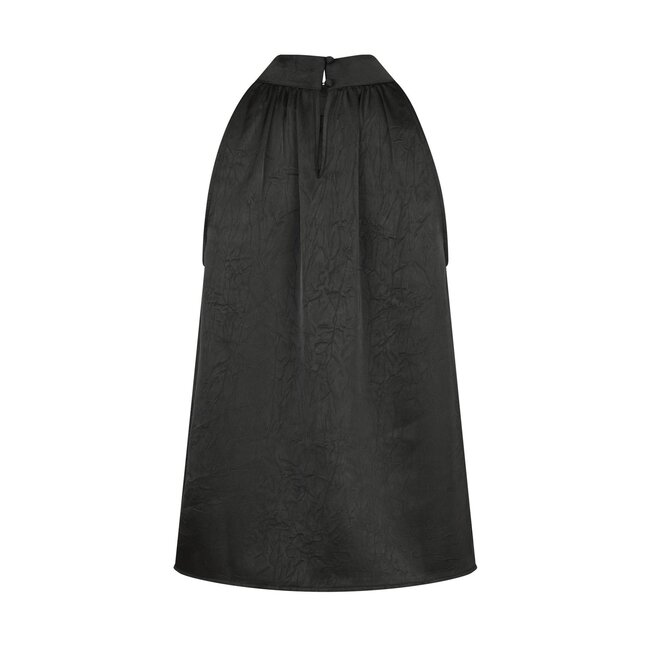 Neo Noir ROSETTE CRINKLE SATEEN TOP BLACK
