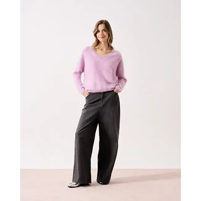 Absolut Cashmere PULL COL V ML LARGE THISTLE