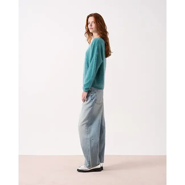 Absolut Cashmere PULL COL V ML LARGE SLATE