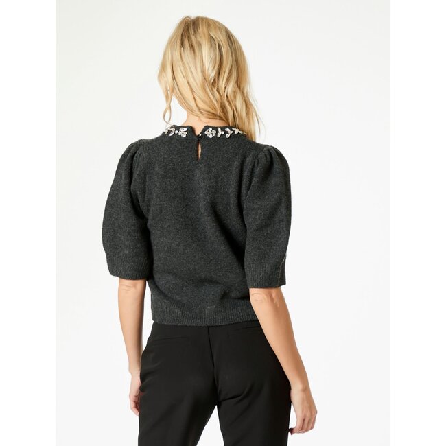 Neo Noir MAIA STONE KNIT BLOUSE ANTRACIT MEL.