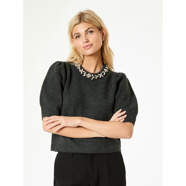 Neo Noir MAIA STONE KNIT BLOUSE ANTRACIT MEL.