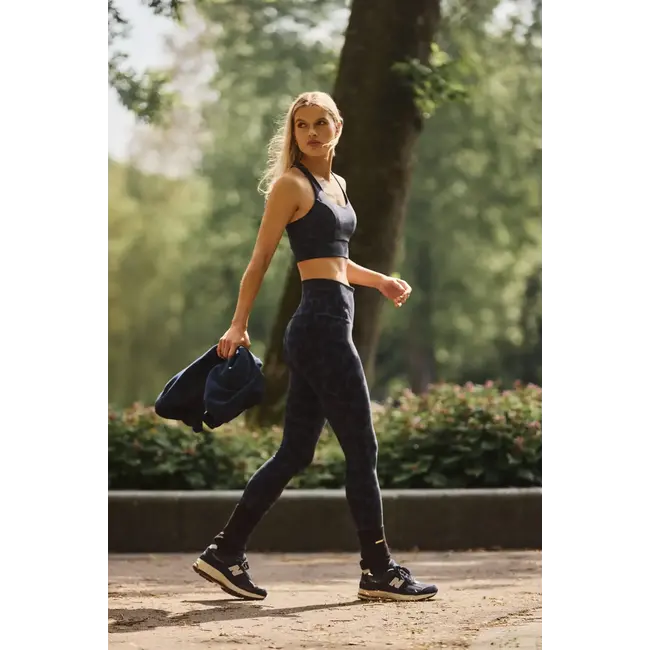 Deblon Sports CLASSIC LEGGINGS H. W. LEOPARD NAVY