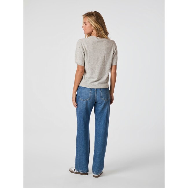 Neo Noir MISSY KNIT TEE LIGHT GREY MEL.