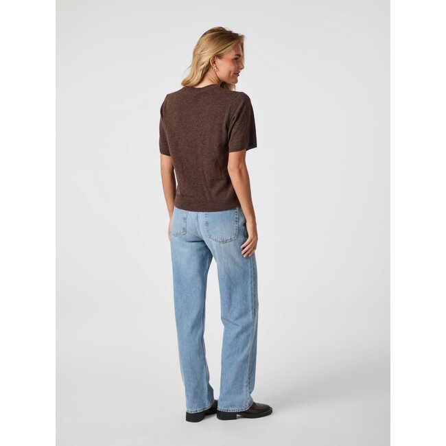 Neo Noir MISSY KNIT TEE BROWN MEL.
