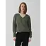 PEOPLE'S REPUBLIC OF CASHMERE WOMEN'S OVERSIZED V-NECK HEATHER KHAKI
