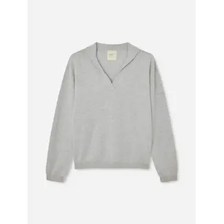 PEOPLE'S REPUBLIC OF CASHMERE WOMEN'S OVERSIZED COLLAR V-NECK ASH GREY