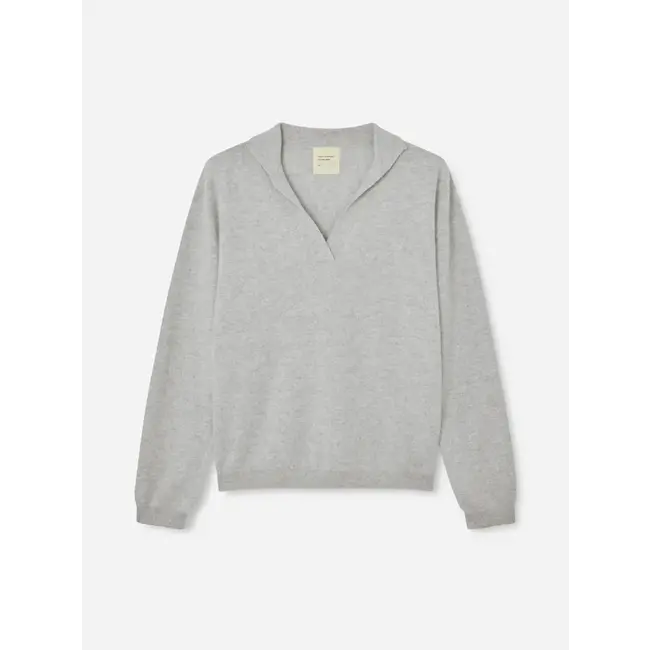 PEOPLE'S REPUBLIC OF CASHMERE WOMEN'S OVERSIZED COLLAR V-NECK ASH GREY