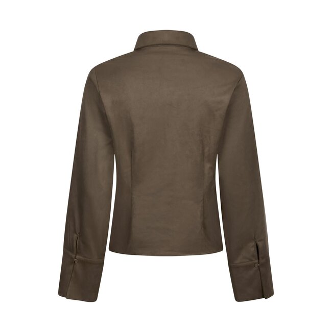 Neo Noir ROSA FAUX SUEDE SHIRT DARK BROWN