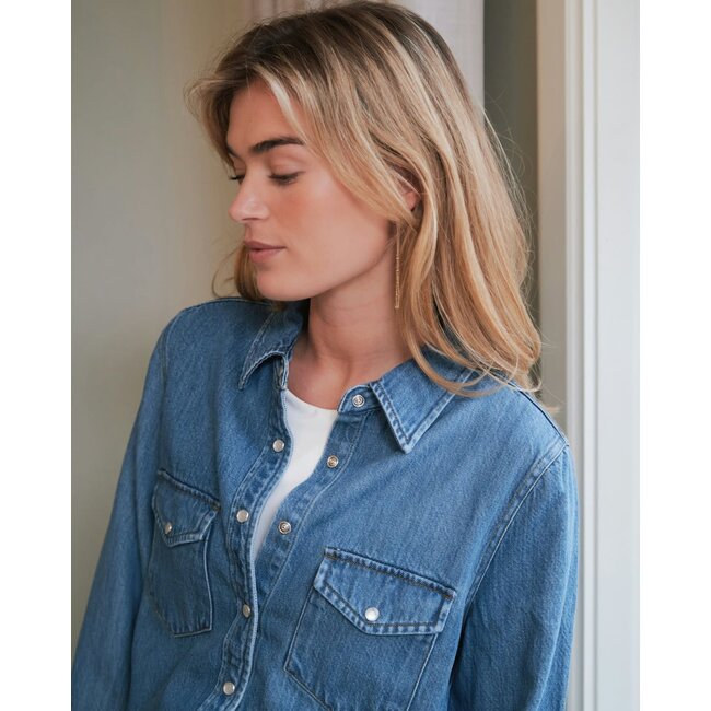 Neo Noir ROGER DENIM SHIRT VINTAGE BLUE