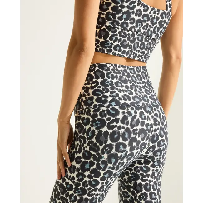 Deblon Sports CLASSIC LEGGINGS HIGH W. LEOPARD SUMMER BLUE