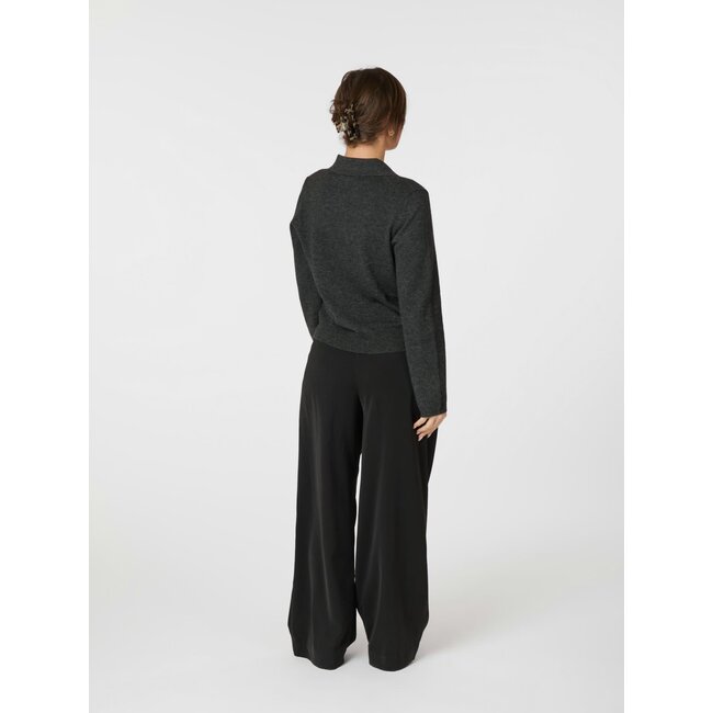 Neo Noir GENEA KNIT POLO BLOUSE ANTRACIT