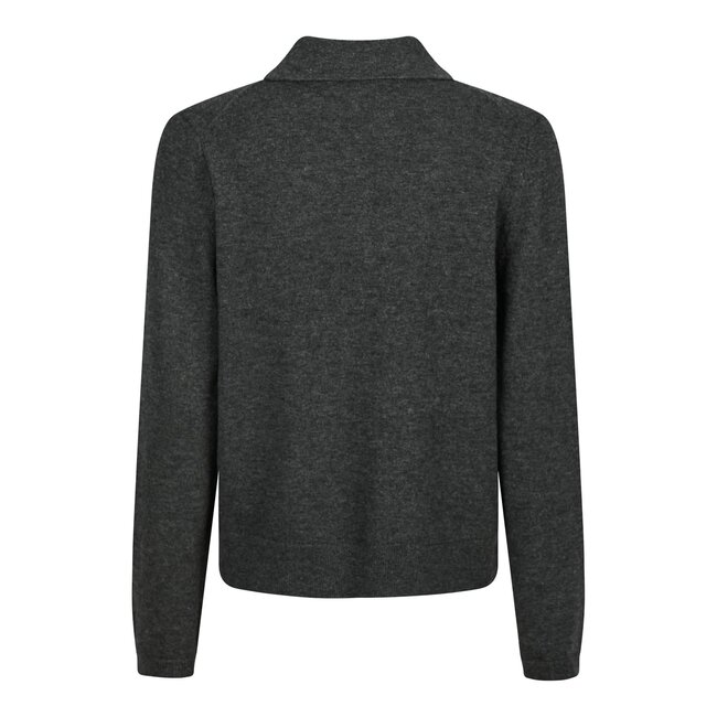 Neo Noir GENEA KNIT POLO BLOUSE ANTRACIT