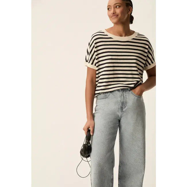 DES PETITS HAUTS ALEXIA CREME MARINE PULL