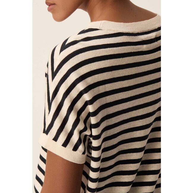 DES PETITS HAUTS ALEXIA CREME MARINE PULL