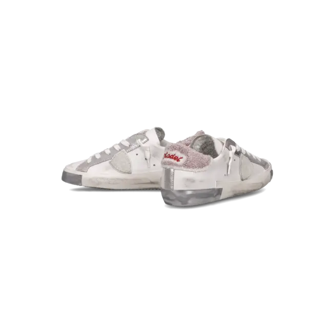 Philippe Model Paris PRSX LOW WOMAN VEAU EPONGE BLANC ROSE