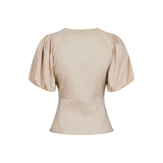 Neo Noir IRINA POPLIN BLOUSE DARK SAND