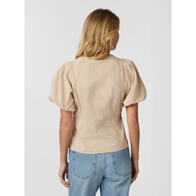Neo Noir IRINA POPLIN BLOUSE DARK SAND