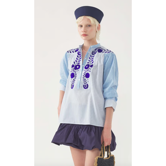 Antik Batik TAMIR BLOUSE BLUE
