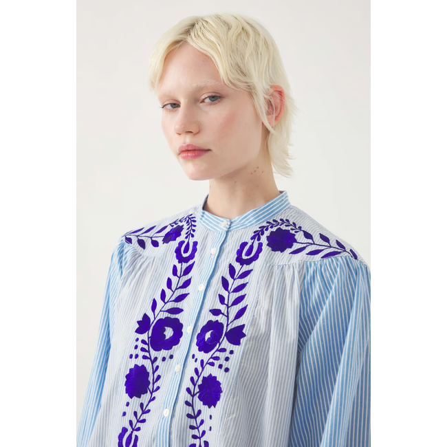 Antik Batik TAMIR BLOUSE BLUE