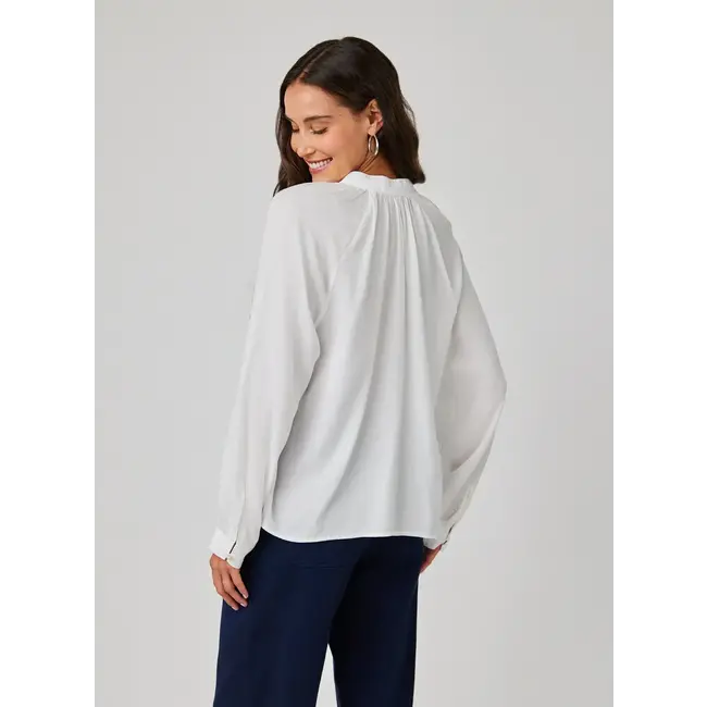 Bella Dahl FLOWY PULLOVER RAGLAN WHITE