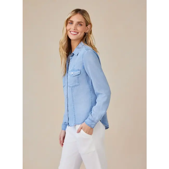 Bella Dahl LONG SLEEVE SEAMED SHIRT CLSW
