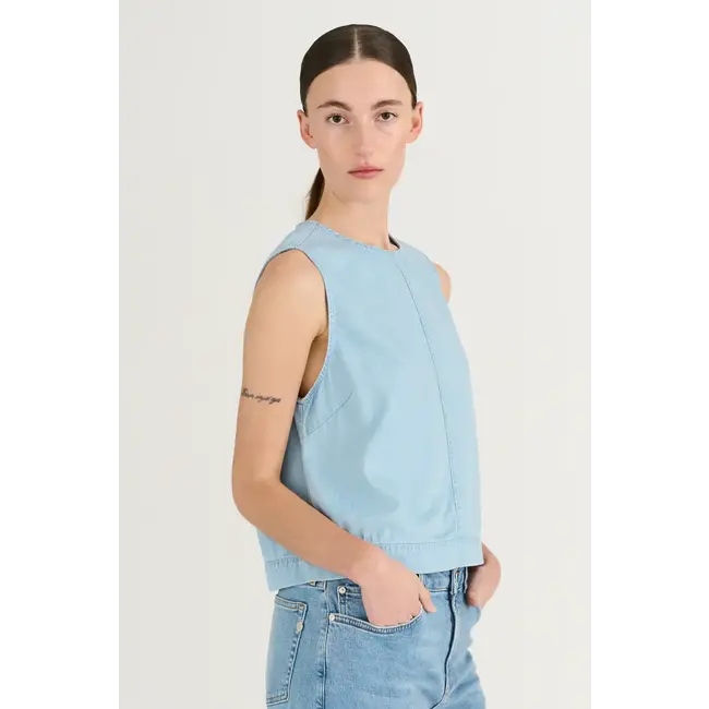 Pieszak PD-DREW DENIM TOP DENIM BLUE