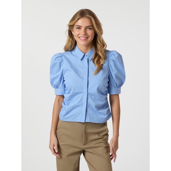 Neo Noir FRANNIE STRIPE SHIRT LIGHT BLUE