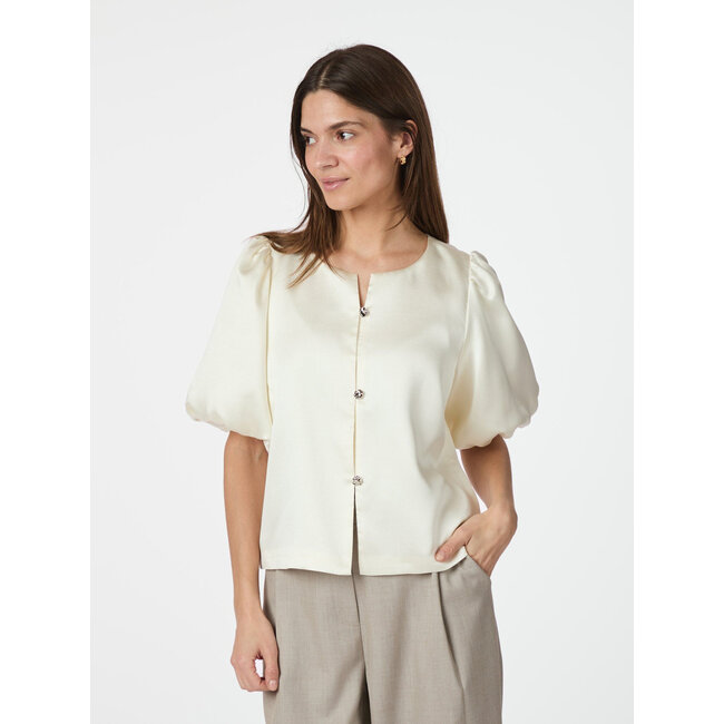 Neo Noir AISA DULL SATIN BLOUSE IVORY