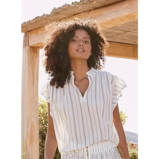 Mabe ALMA  TOP ECRU STRIPE