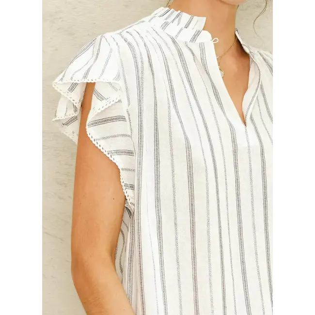Mabe ALMA  TOP ECRU STRIPE