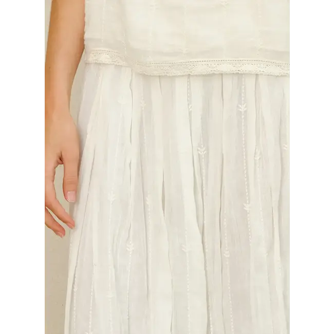 Mabe DACY EMB MAXI SKIRT ECRU