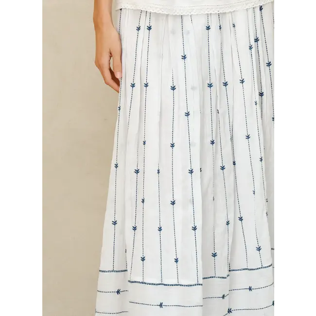 Mabe DACY EMB MAXI SKIRT BLUE