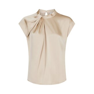 Neo Noir FLEUR DRAPY SATIN BLOUSE DARK SAND