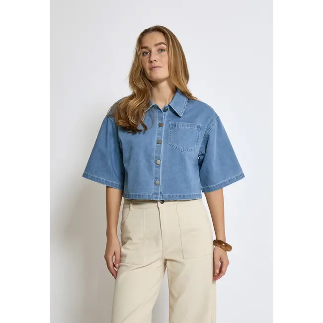 Minus MSEVINA CROPPED SHIRT LIGHT DENIM