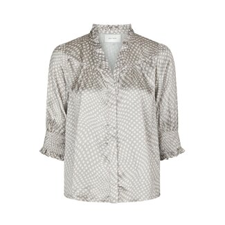 Neo Noir DIANA VIBRANT DOT BLOUSE LIGHT TAUPE