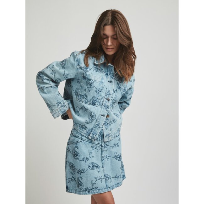 Neo Noir GABANI DENIM SKIRT BLUE