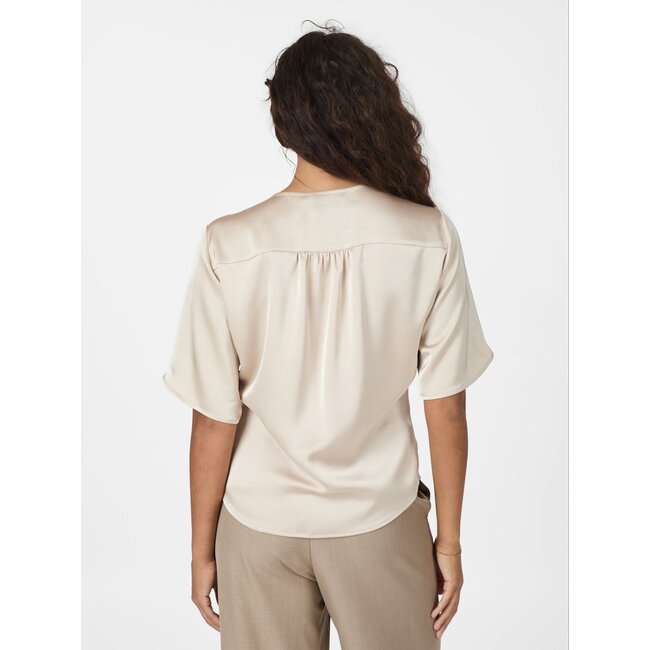 Neo Noir CASADIA HEAVY SATEEN BLOUSE CHAMPAGNE