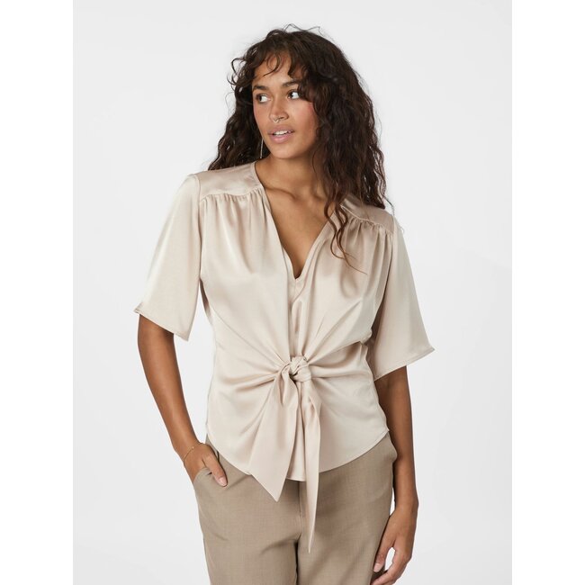 Neo Noir CASADIA HEAVY SATEEN BLOUSE CHAMPAGNE