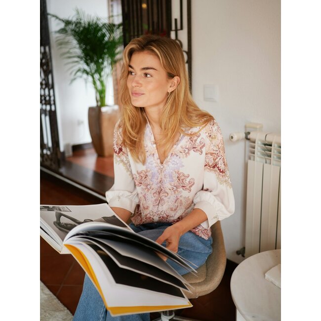 Neo Noir ROSELLE ARTIST PAISLEY BLOUSE IVORY