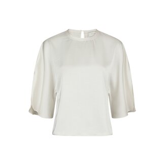 Neo Noir LIORA HEAVY SATEEN BLOUSE PEARL