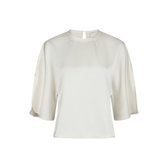 Neo Noir LIORA HEAVY SATEEN BLOUSE PEARL