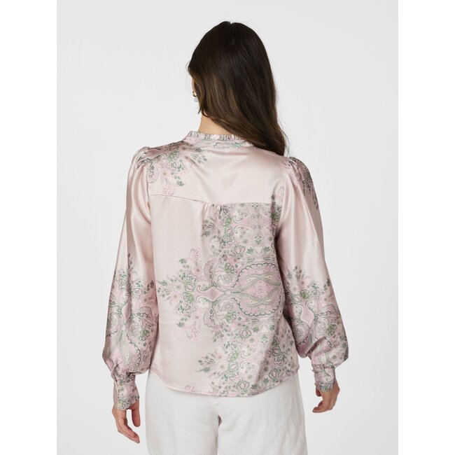 Neo Noir MASSIMA PAISLY BORDER BLOUSE ROSE