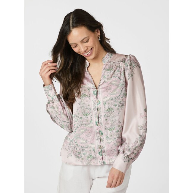 Neo Noir MASSIMA PAISLY BORDER BLOUSE ROSE