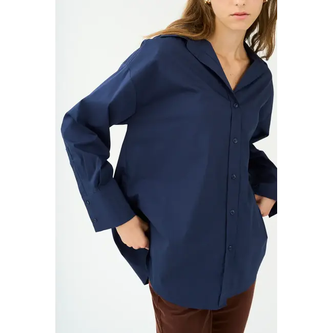 Pieszak PD-NYLA POPLIN SHIRT MIDNIGHT NAVY