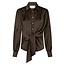 Neo Noir NAJA SATIN SHIRT DARK BROWN